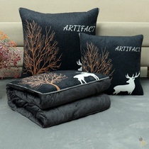 Interior pillow quilt with quilt dual-use high-grade coral velvet thickened European-style light luxury sofa living room window