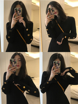 Long knee over-knee sweater skirt womens net red autumn and winter New Foreign style Joker base knit dress tide