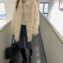 MSBEAST imported curly Tuscan fur wool one lamb coat short fur coat womens medium length