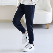 Boys sweatpants Boys knitted pants Childrens black small feet casual pants Long pants Medium children velvet thickened