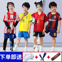 Childrens football suits set Boys and Girls Primary School training uniforms Argentina Messi ball clothes spring and summer