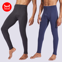 Cat people autumn pants Mens single-piece modal cotton pants heating fiber line pants leggings mens warm pants plus velvet thickening