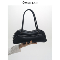 OMENTAR original design niche leather frog armpit baguette bag female 2021 new shoulder large capacity