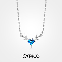 T400 a deer has your necklace female 2021 New sterling silver light luxury niche advanced design sense birthday gift