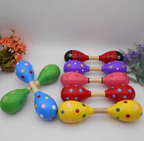 Kindergarten morning exercises props early education toys color sound stick large double head sand hammer wooden dumbbell shake metronome