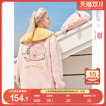 Lecho LIVHERT Joint Pajamas Women's Autumn Winter Coral Fleece Cute Doll Fish Star Winter Home Clothing Sets