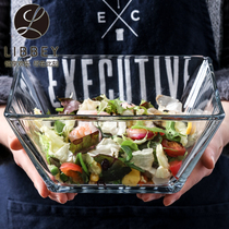 Mexico imported lead-free glass bowl fruit bucket dessert bowl soup bowl noodle bowl mixing bowl thickened large capacity salad bowl