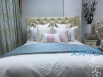 Modern minimalist model room hotel bedding exhibition hall texture cloth powder blue princess room bedding 10-piece set
