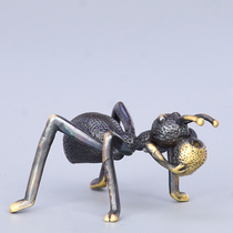 Pure copper tea pet ants ornaments boutique Zen small pieces creative cute cover tea set tea ceremony accessories small play pieces