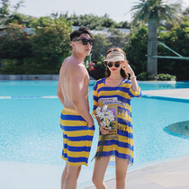 2020 new couples swimsuit sports leisure thin belly cover honeymoon holiday ins Wind conservative swimsuit with sleeves