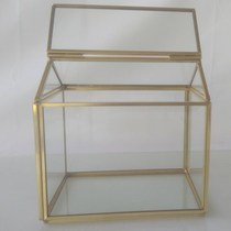 Cottage-shaped transparent glass greenhouse micro-landscape flower pot Ecological sunshine flower pot fleshy flower pot Plant flower indoor pendulum