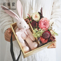 Korean ins style folding flower box Portable flower gift box Bouquet packaging box creative package flower bouquet material