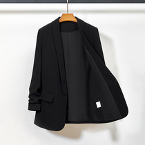 Black blazer womens spring and Autumn fashion drape casual small suit business temperament goddess Fan Korean version