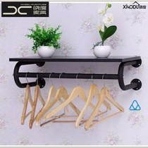 Wall-mounted metal clothing rack fitting room simple side hanging hotel horizontal bar mini clothing store display rack White