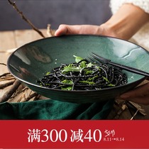 Duoyi water creature creative ceramic bowl Salad bowl Large retro noodle bowl Household rice bowl Cold noodle bowl plate