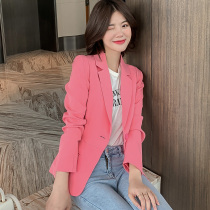 2021 Spring and Autumn New Korean version of temperament slim body short suit jacket long sleeve ladies casual versatile suit