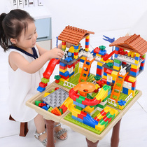 Childrens puzzle building blocks assemble boys and girls City baby Childrens toys Early education toy building blocks