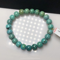 Boutique Porcelain Glazed Grade Green Pine Stone Old Pearl Single Ring Bracelet Bracelet 8 9mm