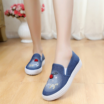New Products Old Beijing Cloth Shoes Casual Women Denim Canvas Non-slip Fashion Trends Women Shoes Comfort Flat Bottom 100 Hitch Shoes