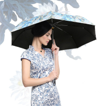 German kobold Parasol Female sunshade black glue super sunscreen UV folding rain dual use special umbrella