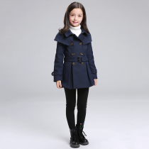 European and American children's clothing girls spring and autumn fashion double-breasted cloak windbreaker long casual princess coat tide