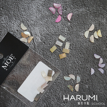 Japanese MOE jewelry Colorful rectangular semi-circular shell pieces tati cats eye half moon nail jewelry
