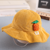 Female baby hat spring and autumn fishermans hat girl one year old Princess cute autumn childrens sunshade girl basin hat