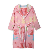 Orchid 4 layers of cotton gauze washed children adult size Bath swimming sauna home clothes with hat Bathing Bathing