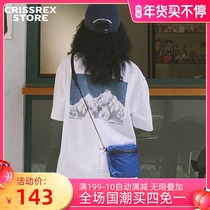 Crissrex Store VERMICELLI VMCL Snow Mountain Japanese Text Print Jacket Short Sleeve TEE-shirt