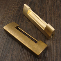 Glossy Chinese copper lock Antique lock Horizontal open padlock Old-fashioned small lock Retro plain pure copper ancient horizontal latch lock
