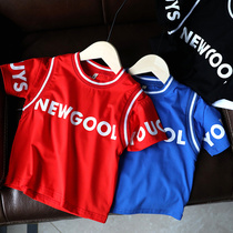 Boys short-sleeved T-shirt 2021 summer childrens summer half-sleeved boys foreign base shirt childrens clothing top 1293