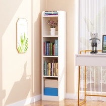 Simple children landing bookshelves leaning against wall minimalist space to contain domestic multilayer shelkers ultra narrow slit small bookcase
