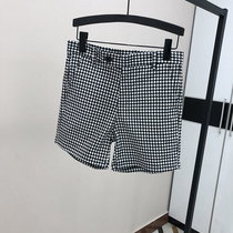 Summer shorts mens tide plaid three-point pants summer Tide brand slim mens super shorts dance quarter pants big pants