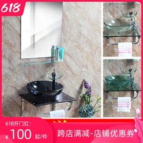 Mini tempered glass washbasin combination bathroom Bathroom washbasin washbasin Balcony washbasin