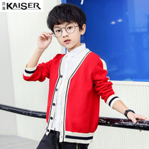 Caesar Children's Clothing Boys' Cardigan Sweater Spring Autumn New Korean Children's Sweater Boys' Knit Cardigan