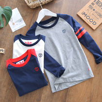 Foreign trade childrens clothing childrens boys sports style long sleeve T-shirt childrens shoulder thin cotton cotton base shirt