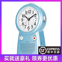 Seiko alarm clock students use simple Nordic style personality lazy person bedside mute snooze small alarm clock can record female