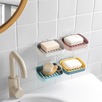 Soap box non-perforated suction cup wall-mounted soap holder household soap box holder creative drain portable suction cup soap box