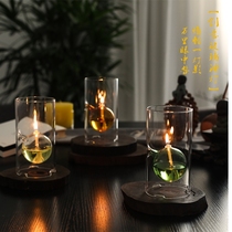 Creative European candlelight dinner manufacturing romantic cylinder smokeless glass oil lamp wedding decoration home furnishings