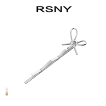 RSNY bow hairpin female 925 sterling silver ins simple style net red temperament wild forest department super fairy hairpin