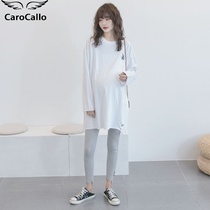 Pregnancy Woman Dress Spring Summer Style Fashion style Ocean Gas Minus Age Spring Autumn Blouse Summer Skirt Early Spring One-piece Dress Pure Cotton T-shirt