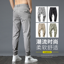 Leisure pants men loose bundle foot tide 2022 summer thin sports nine pants Korean version of trend long pants male