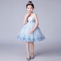 Childrens princess dress dress flower girl catwalk performance clothing foreign style girl fluffy yarn little girl clothing piano performance clothing
