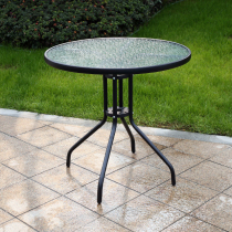Folding tempered glass big round table meal home dining table outdoor simple portable casual coffee long square table