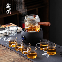 Flower teapot glass fruit afternoon tea tea set tea cup set steamed tea cooker Puer black tea household electric pottery stove