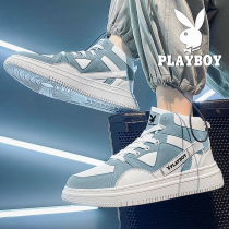 Floral Playboy mens shoes 2022 New wave shoes High-help board shoes Mens casual sports Students breathable 100 hitch summer
