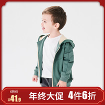 Baby sports coat 2021 autumn new boys hooded zipper shirt baby handsome wear long sleeve coat