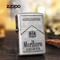 zippo lighter genuine American ancient silver Marlboro official pure copper men lettering gift
