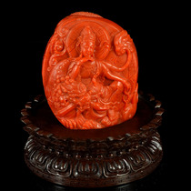 485 485 85 gr (Su worked fine carvings full of tomatoes red) finely carved Buddhist statues South red Manau pendulum pieces
