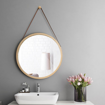 Square oval diamond cosmetic mirror bathroom mirror with frame toilet Nordic simple ytterbium mirror wall